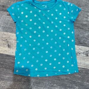 GAP Blue and White Polka Dot Short Sleeve Tee